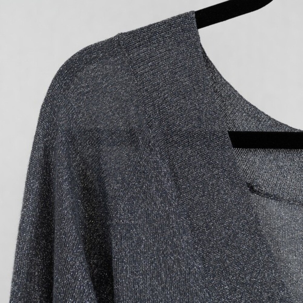H By Halston shimmer long sleeve top size S - Picture 3 of 9